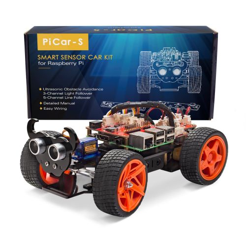  SunFounder Smart Video Car Kit V2.0 for Raspberry Pi 3 Model B+ B 2B Graphical Visual Programming Language Remote Control by UI on Windows Mac Web Browser Electronic Toy with Detai