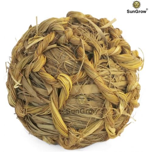  SunGrow Seagrass Ball, 3 inches, Bouncy, Chewable Teething Pet Toy for Rabbits, Cats, Hamsters, Gerbils, Birds and Other Pocket Pets, Handwoven Seagrass Ball & Reduce Bunny Boredom