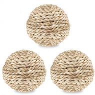 SunGrow Rabbit Rope Balls, Edible Teething Grass Toy for Nibbling, Foraging, Gnawing, Keeps Bunny’s Teeth Trimmed, Suitable for Guinea Pigs, Chinchillas, and Other Pocket Pets, 3-p