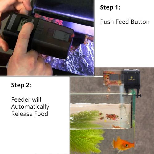  SunGrow Microcomputer Automatic Fish Feeder for Healthy Ornamental Fish - Convenient, Easy to Install on Fish Tanks & Aquariums : Ideal for Everyday Use