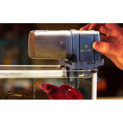  SunGrow Microcomputer Automatic Fish Feeder for Healthy Ornamental Fish - Convenient, Easy to Install on Fish Tanks & Aquariums : Ideal for Everyday Use