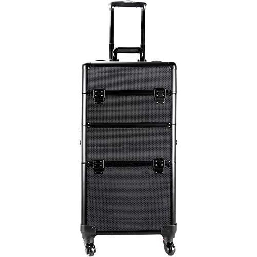  SunRise Sunrise I3161DTAB BlackDot4-Wheelprofessionalrollingaluminumcosmeticmakeupcraftstorageorganizercaseandeasy-Slidetrays-I3161, Black