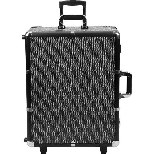  SunRise SUNRISE Makeup Case with Lights C6252 Portable Rolling Studio, LED Lighted, MultimediaBluetoothFM System with Speakers, Locking, Standalone or Tabletop, Black