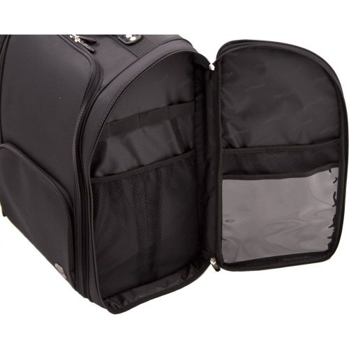 SunRise Sunrise Nylon Professional Soft Sided Rolling Makeup Case with Pouches in Black