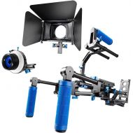 SunSmart Pro DSLR Rig video camera Shoulder Mount Kit including DSLR Rig shoulder support, Follow Focus and Matte Box for All DSLR Video Cameras and DV Camcorders