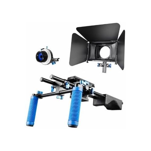  SunSmart Pro DSLR Rig video camera Shoulder Mount Kit including DSLR Rig shoulder support, Follow Focus and Matte Box for All DSLR Video Cameras and DV Camcorders