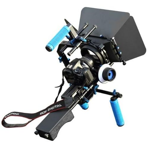  SunSmart Pro DSLR Rig video camera Shoulder Mount Kit including DSLR Rig shoulder support, Follow Focus and Matte Box for All DSLR Video Cameras and DV Camcorders