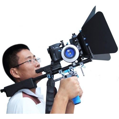  SunSmart Pro DSLR Rig video camera Shoulder Mount Kit including DSLR Rig shoulder support, Follow Focus and Matte Box for All DSLR Video Cameras and DV Camcorders