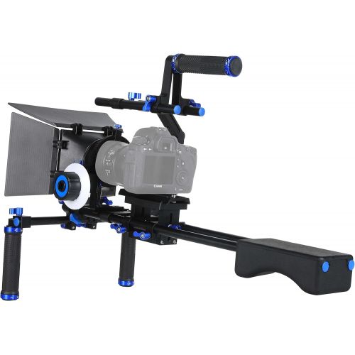  SunSmart Pro DSLR Rig video camera Shoulder Mount Kit including DSLR Rig shoulder support, Follow Focus and Matte Box for All DSLR Video Cameras and DV Camcorders