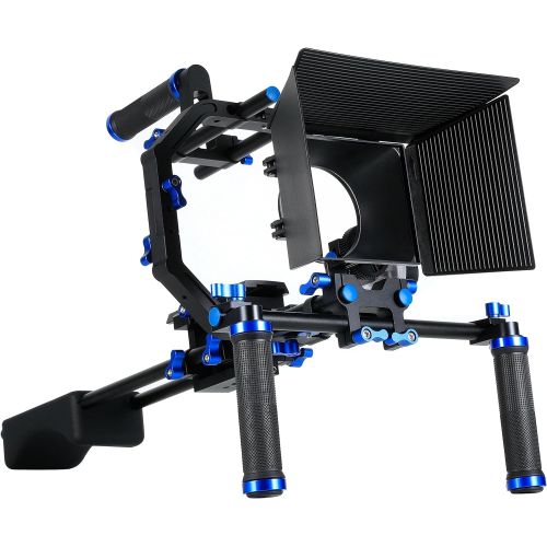  SunSmart Pro DSLR Rig video camera Shoulder Mount Kit including DSLR Rig shoulder support, Follow Focus and Matte Box for All DSLR Video Cameras and DV Camcorders