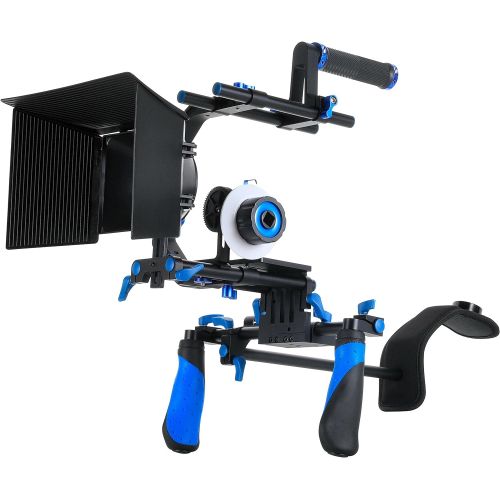  SunSmart eimo DSLR Rig Set Movie Kit shoulder mount rig with Follow Focus and Matte Box and Top handle for All DSLR Cameras and Video Camcorders