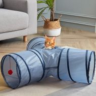 SunStyle Home Cat Tunnels for Indoor Cats 3 Way Play Toy Kitty Tunnel Peek Hole Toy with Ball for Cat Tube Fun for Rabbits Kittens and Dogs