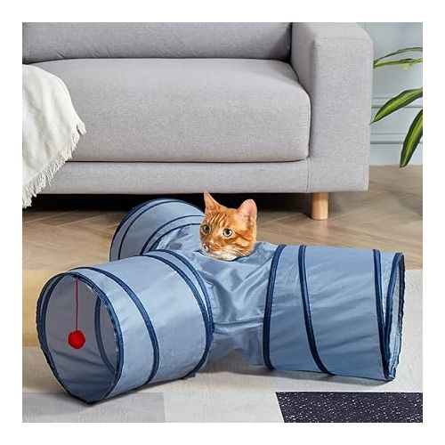  SunStyle Home Cat Tunnels for Indoor Cats 3 Way Play Toy Kitty Tunnel Peek Hole Toy with Ball for Cat Tube Fun for Rabbits Kittens and Dogs
