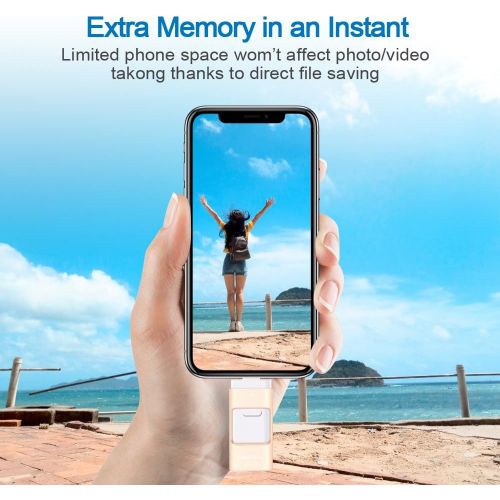  [아마존 핫딜] [아마존핫딜]Sunany Flash Drive for iPhone 128GB, Lightning Memory Stick External Storage for iPhone/PC/iPad/Android and More Devices with USB Port (128GB Gold)