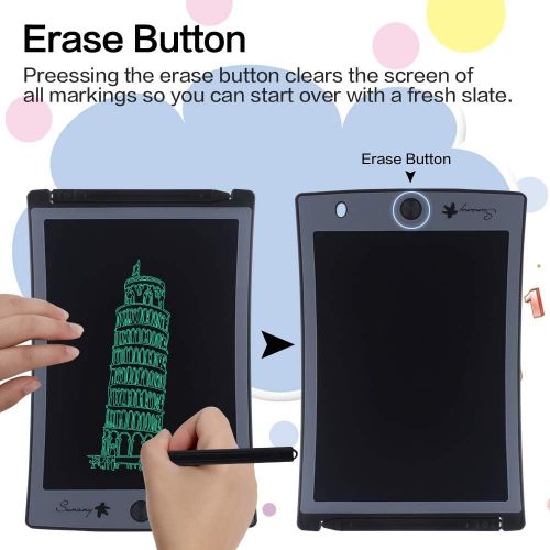  [아마존베스트]LCD Writing Tablet, Electronic Drawing Board and Doodle Board Gifts for Kids at Home and School (Black)