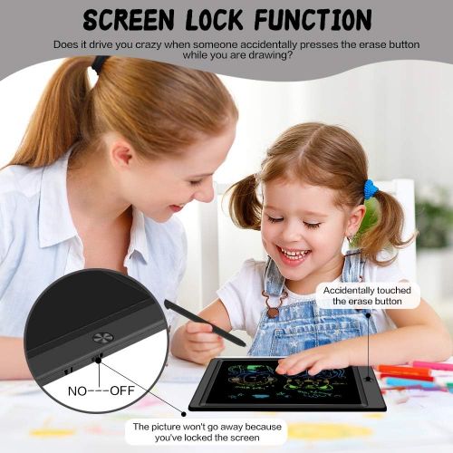  [아마존베스트]Sunany LCD Writing Tablet Drawing Board, 8.5 Inch Electronic Drawing Tablet Kids Doodle Board Writing Pad for Kids and Adults at Home, School and Office with Lock Erase Button(Black)