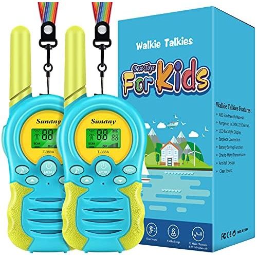  [아마존베스트]Sunany Walkie Talkies for Kids,Toys for 3-12 Year Old Boys Girls,2 Pack Kids Walkie Talkies Long Range 3 KMs with 22 Channels 2 Way Radio,Birthday Gifts for Children to Outside Adventure(