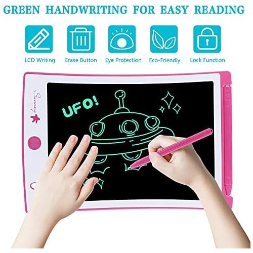  [아마존베스트]Sunany LCD Writing Board 8.5 Inch Drawing Board for Children, Erasable Electronic Digital Drawing Pad Writing Tablet, Gift for Children Adults Home School Office (Pink)