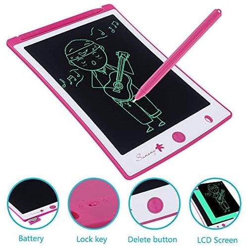  [아마존베스트]Sunany LCD Writing Board 8.5 Inch Drawing Board for Children, Erasable Electronic Digital Drawing Pad Writing Tablet, Gift for Children Adults Home School Office (Pink)