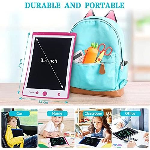  [아마존베스트]Sunany LCD Writing Board 8.5 Inch Drawing Board for Children, Erasable Electronic Digital Drawing Pad Writing Tablet, Gift for Children Adults Home School Office (Pink)