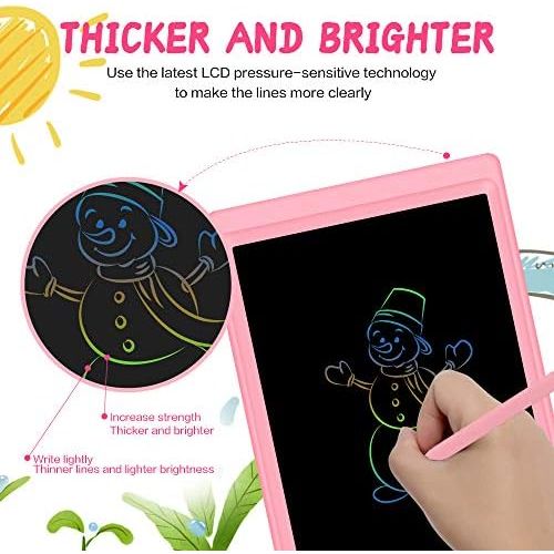  [아마존베스트]Sunany LCD Writing Tablet, 8.5 Inch Colourful LCD Writing Board, Paperless Gifts for Children and Adults, Childrens Writing Board with Anti-Clearance Function (Pink)