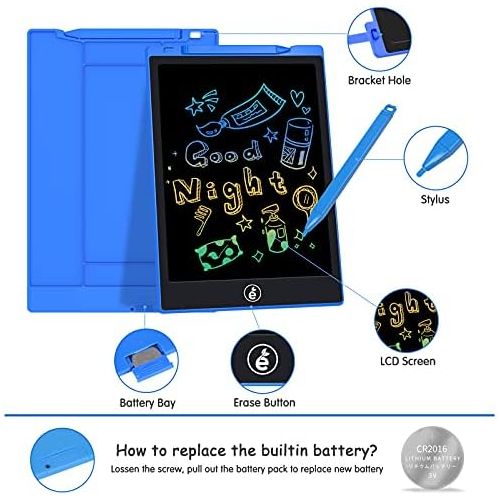  [아마존베스트]Sunany LCD Writing Board, 11 Inch Colourful Screen Drawing Board, Children, Digital Drawing Tablet for Children, Toy, Repeated Writing and Drawing (Blue)