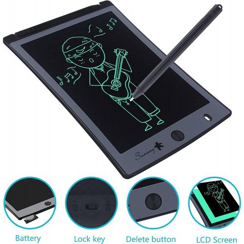  [아마존베스트]Sunany LCD Writing Board 8.5 Inch Drawing Board for Children, Erasable Electronic Digital Drawing Pad Writing Tablet, Gift for Children Adults Home School Office (Black)