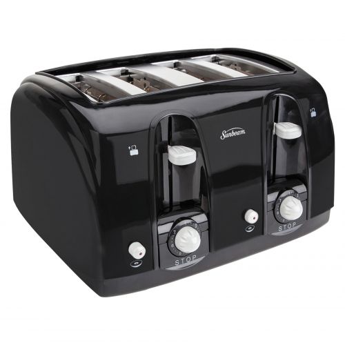  Sunbeam Extra Wide Slot Toaster, 4-Slice, 11 34 x 13 38 x 8 14, Black