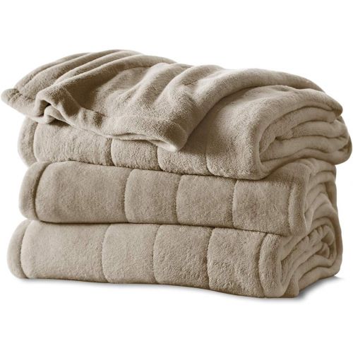  [아마존 핫딜] [아마존핫딜]Sunbeam Heated Blanket | Microplush, 10 Heat Settings, Mushroom, King - BSM9KKS-R772-16A00