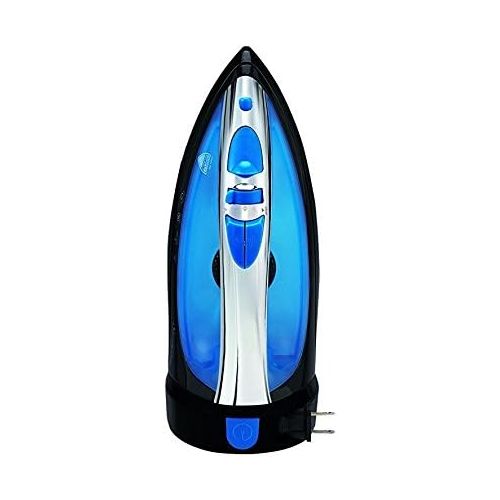  [아마존베스트]Sunbeam Steam Master 1400 Watt Mid-size Anti-Drip Non-Stick Soleplate Iron with Variable Steam control and 8 Retractable Cord, Black/Blue, GCSBCL-202-000