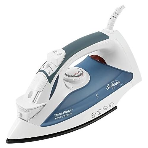  [아마존베스트]Sunbeam GreenSense SteamMaster Full Size Professional Iron with ClearView, White and Blue