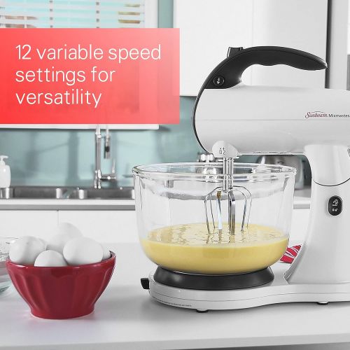  [아마존베스트]Sunbeam MixMaster 350 Watt, White | Soft-Start Technology Stand Mixer