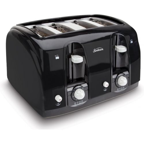  Sunbeam Wide Slot 4-Slice Toaster, Black (003911-100-000)