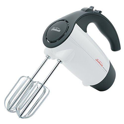  [아마존베스트]Sunbeam 2524 200-Watt 6-Speed Hand Mixer, White with Black Accents