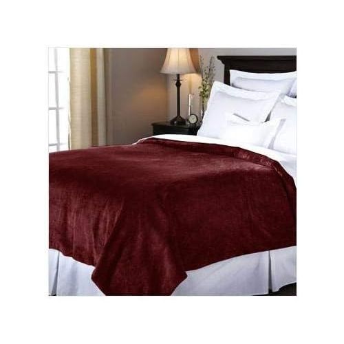  Sunbeam Velvet Plush Heated Blanket, Queen Size, Mushroom