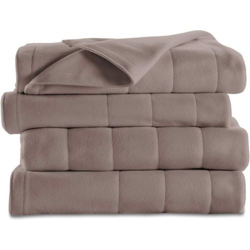  Sunbeam Quilted Fleece Heated Blanket, King, Seashell, BSF9GKS-R757-13A00