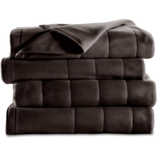  Sunbeam Quilted Fleece Heated Blanket, Queen, Walnut, BSF9GQS-R470-13A00