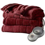 Sunbeam Ultra Soft Imperial Plush Heated Blanket ● RED ● TWIN
