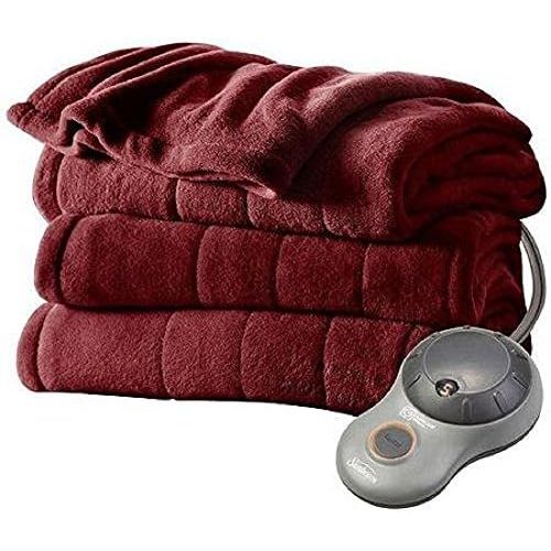  Sunbeam Ultra Soft Imperial Plush Heated Blanket ● RED ● TWIN