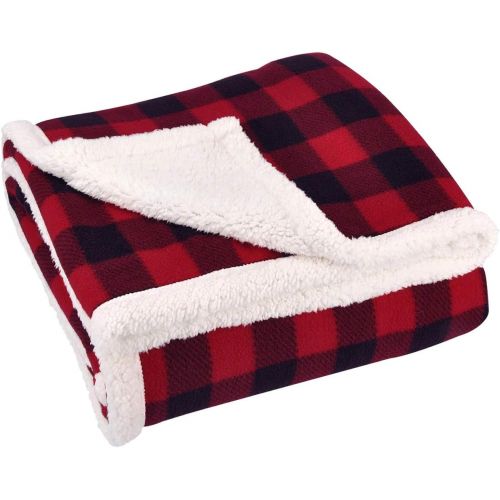  Sunbeam Electric Throw - Reversible Imperial Plush with Sherpa - Premium Sherpa and Ultra Soft with 3 Heat Settings and 3 Hour Auto-off, Plaid Red and Black on White Sherpa, 50 x 6