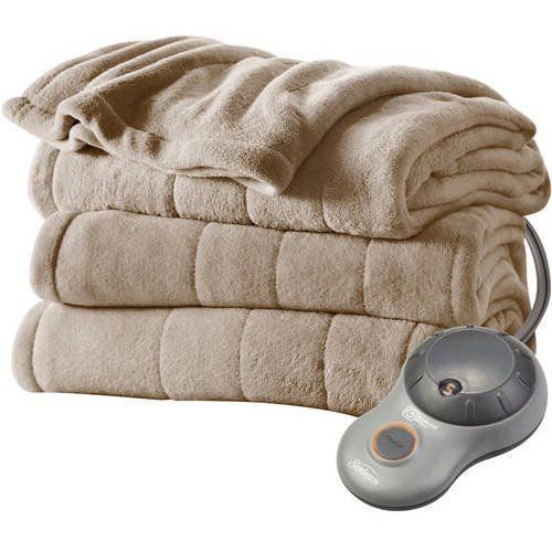  Sunbeam Imperial Plush Heated Blanket King - Mushroom