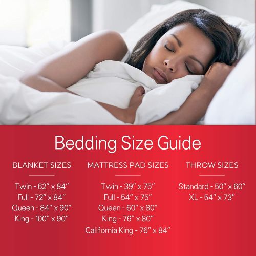  Sunbeam Heated Mattress Pad | Quilted Polyester, 10 Heat Settings, Queen