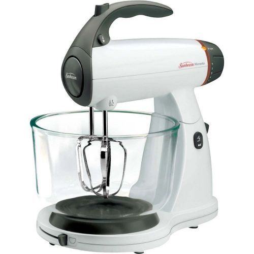  Sunbeam FPSBSMGLW White 12 Variable Speed 350 Watt Stand Mixer With Glass Bowl