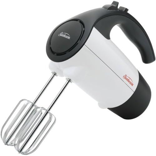  Sunbeam FPSBHM1801 6-Speed 220-Watt Hand Mixer with Storage Bag, White