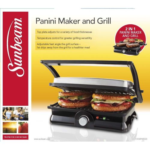  Sunbeam CKSBPM5020 Panini Maker, Small, Black