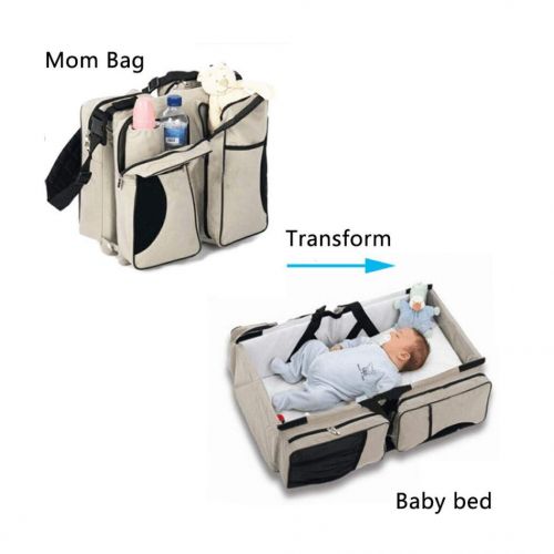  Sunbona 3 in 1 Multi-Functional Baby Travel Bag | Portable Bassinet Crib | Foldable Baby Bed| Diaper Bag Changing Station for Newborns Baby Boys Girls,Easy Folding Perfect for Trav