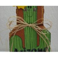 SunburstOutdoorDecor Yard Art, Garden Decor, Garden Decoration, Outdoor Decor, Arizona Cactus Patio Person Weather Resistant Painted Concrete Paver