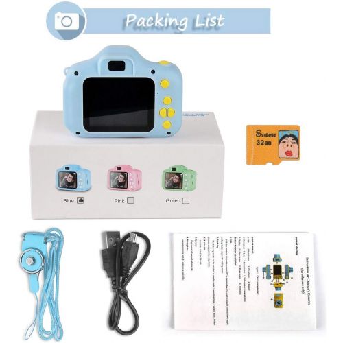  [아마존 핫딜] Suncity Kids Digital Camera Video 2.0 Inch HD Screen 1080P with 32GB TF Card Mini Camera Rechargeable for Boys Children Toddler 3-10 Year Old Birthday Christmas Toy Gift (Blue)