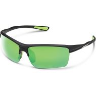 Suncloud Sable Polarized Sunglasses - 100% UV Protection - Comfortable Fit, Trendy Design - for Men & Women - Matte Black + Green Mirror Lenses