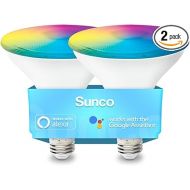 Sunco Lighting PAR38 Alexa Compatible Smart LED Bulbs, WiFi Color Changing Outdoor Flood Light, 13W, RGB Tunable White CCT, Dimmable, with Amazon Alexa & Google Assistant, No Hub Required 2 Pack